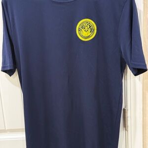 US Navy Performance T-Shirt Mens Large Blue Short Sleeve Athletic Tee USA Made